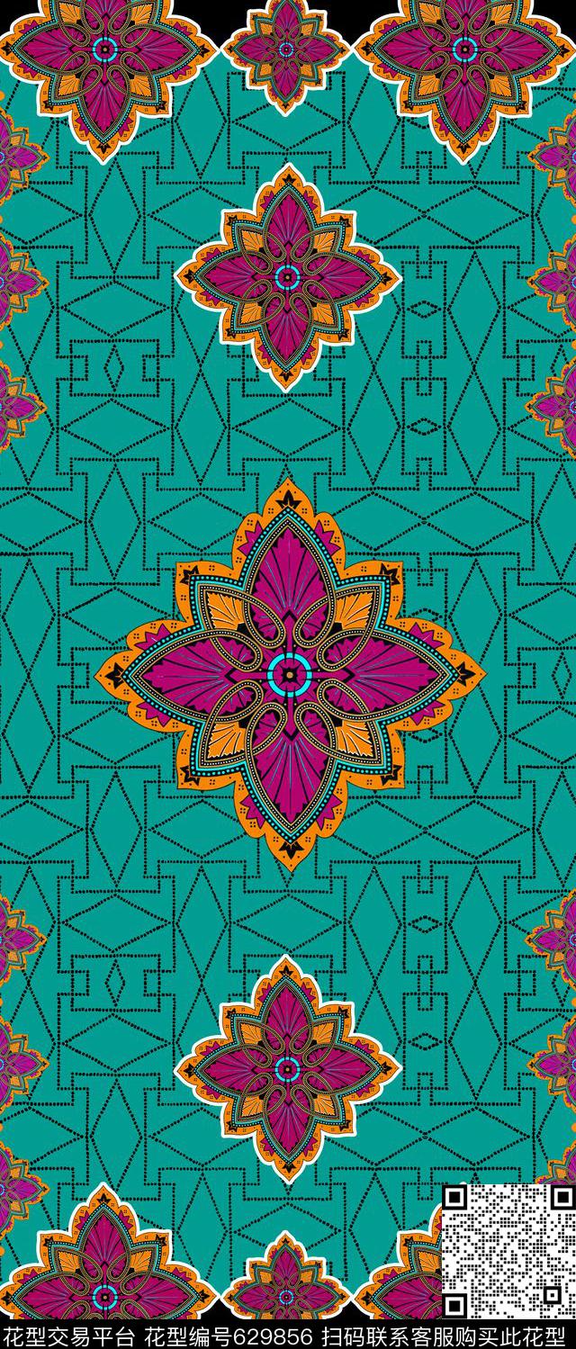 欧式民族风几何传统印花华亿平台下载（图片编号: 629856） - 瓦栏（Walan）