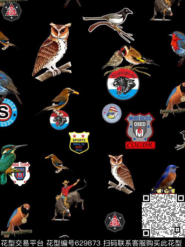 几何标志卡通数码印花华亿平台下载（图片编号: 629873） - 瓦栏（Walan）