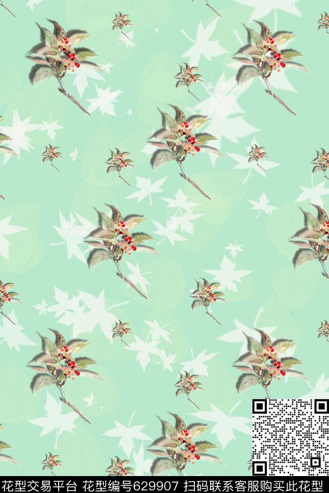 花瓣小碎花花朵数码印花华亿平台下载（图片编号: 629907） - 瓦栏（Walan）