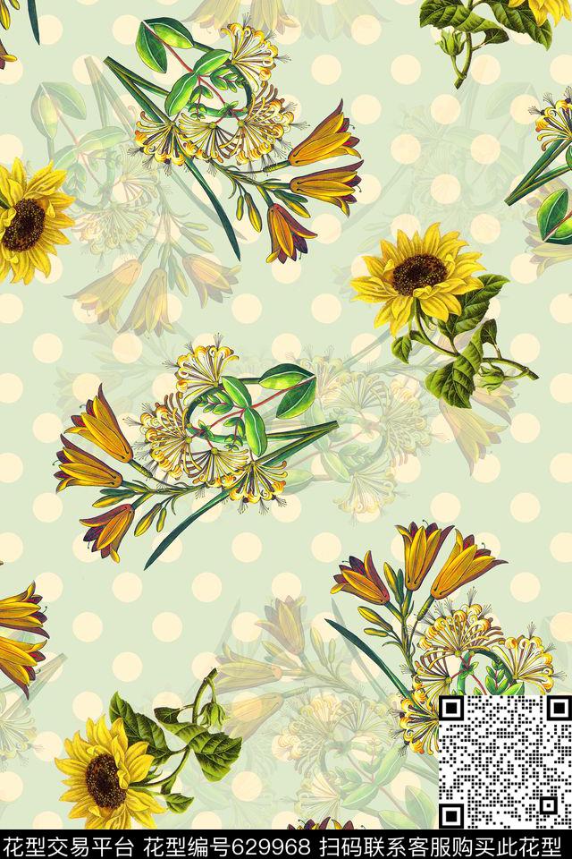 沙发布（花卉）花朵花卉数码印花华亿平台下载（图片编号: 629968） - 瓦栏（Walan）