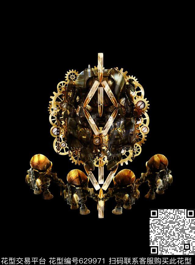 抽像欧式T恤数码印花华亿平台下载（图片编号: 629971） - 瓦栏（Walan）