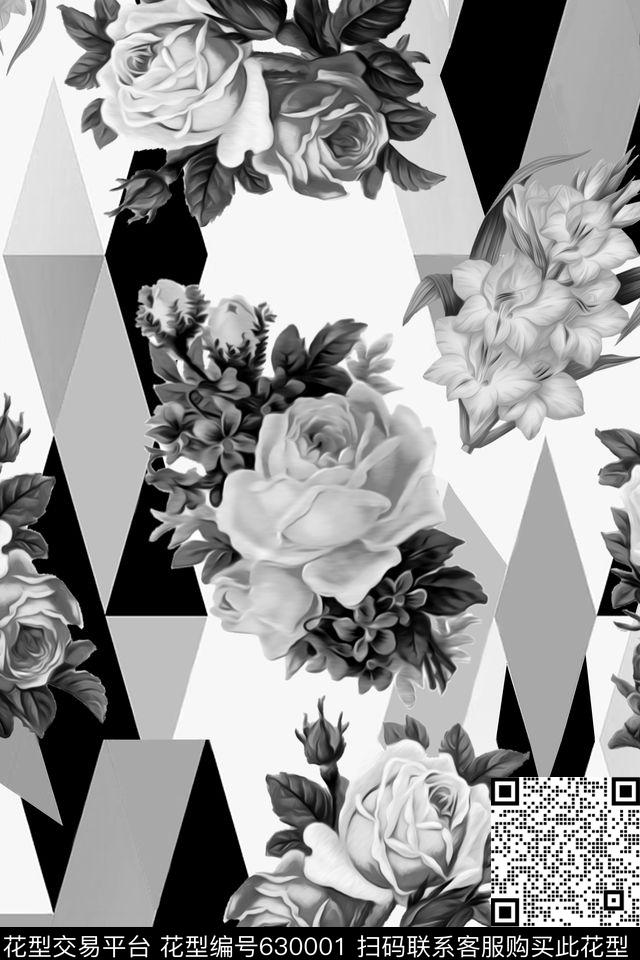 油画花卉玫瑰数码印花华亿平台下载（图片编号: 630001） - 瓦栏（Walan）