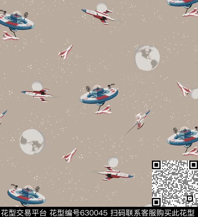 飞船宇宙月球数码印花华亿平台下载（图片编号: 630045） - 瓦栏（Walan）