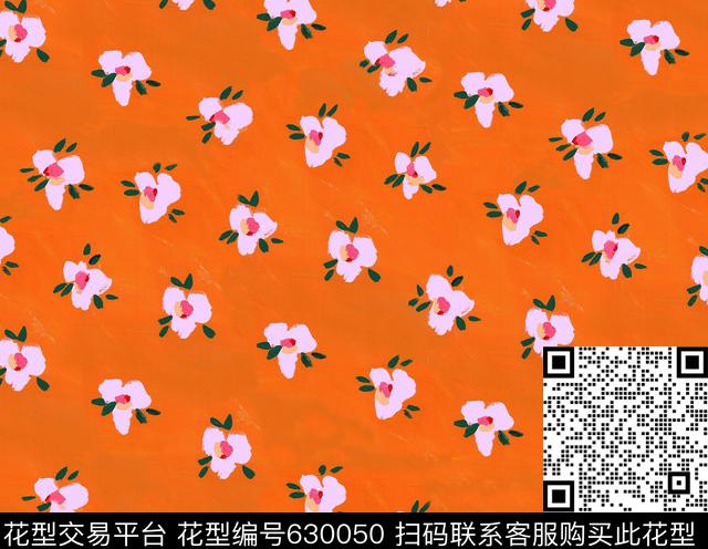 油画花卉碎花传统印花华亿平台下载（图片编号: 630050） - 瓦栏（Walan）