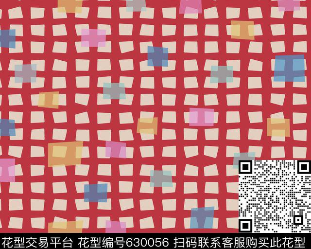 格子彩色几何传统印花华亿平台下载（图片编号: 630056） - 瓦栏（Walan）