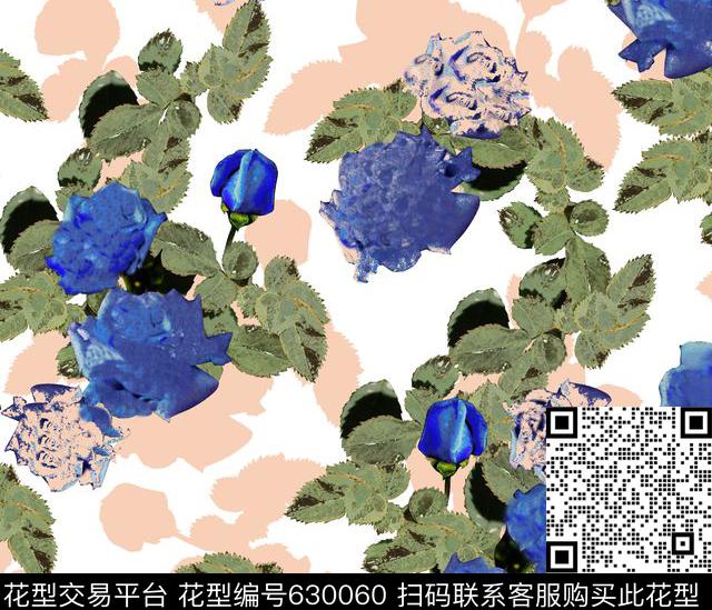 花卉女装玫瑰数码印花华亿平台下载（图片编号: 630060） - 瓦栏（Walan）