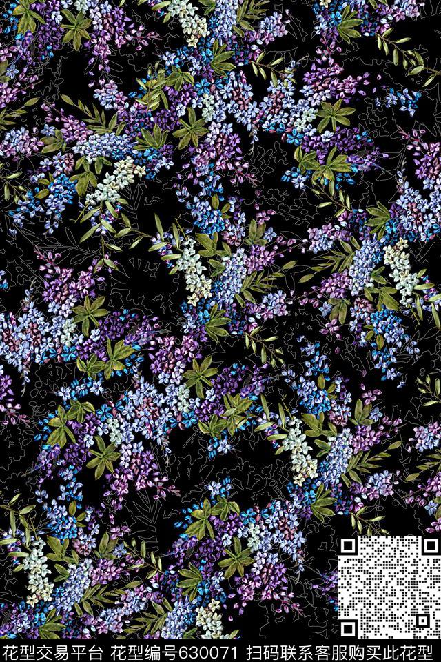 密集小花数码印花华亿平台下载（图片编号: 630071） - 瓦栏（Walan）