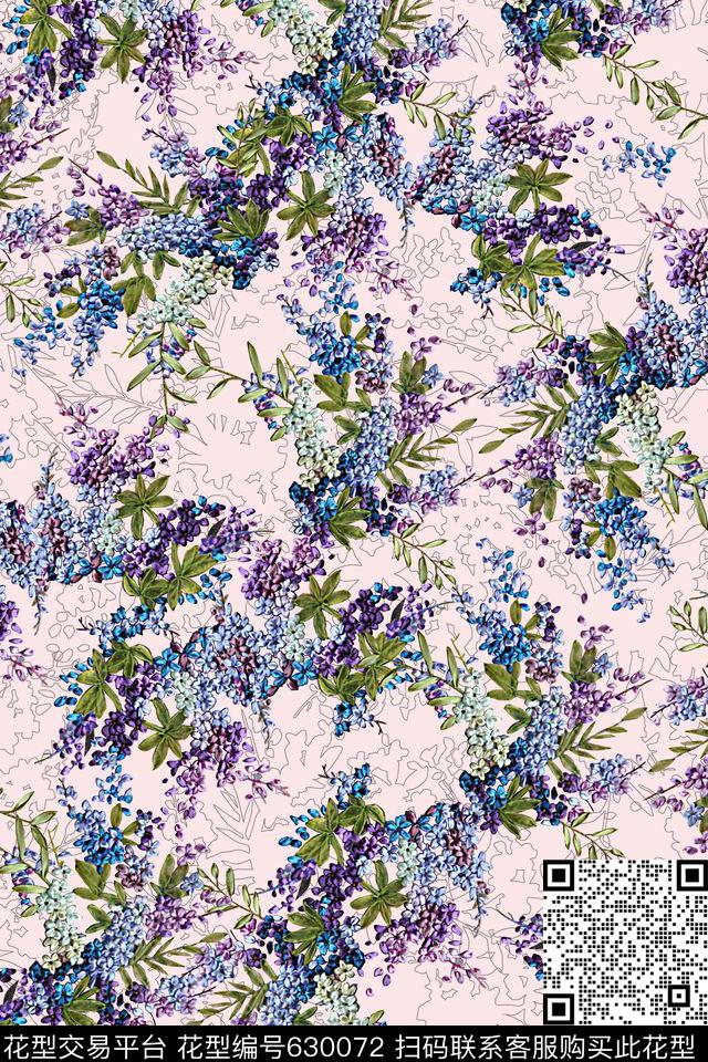 密集小花数码印花华亿平台下载（图片编号: 630072） - 瓦栏（Walan）
