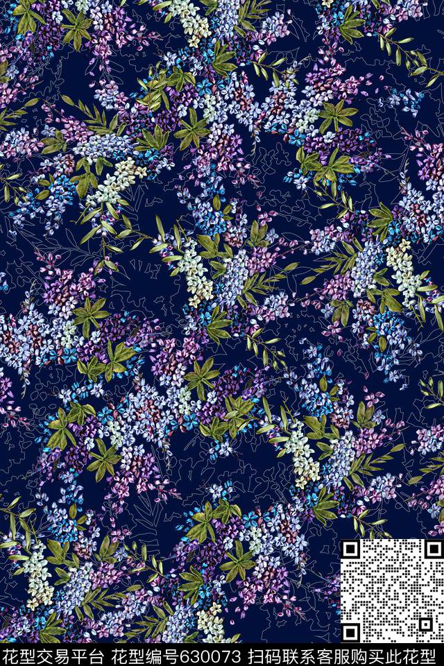 密集小花数码印花华亿平台下载（图片编号: 630073） - 瓦栏（Walan）