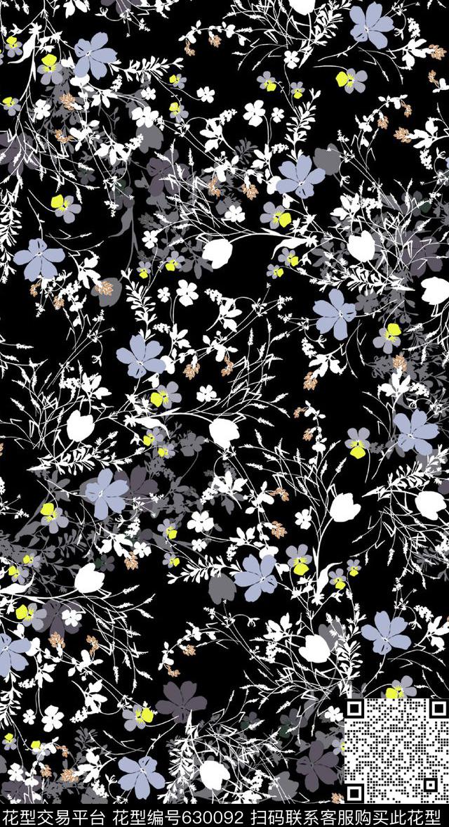 花卉自然碎花传统印花华亿平台下载（图片编号: 630092） - 瓦栏（Walan）