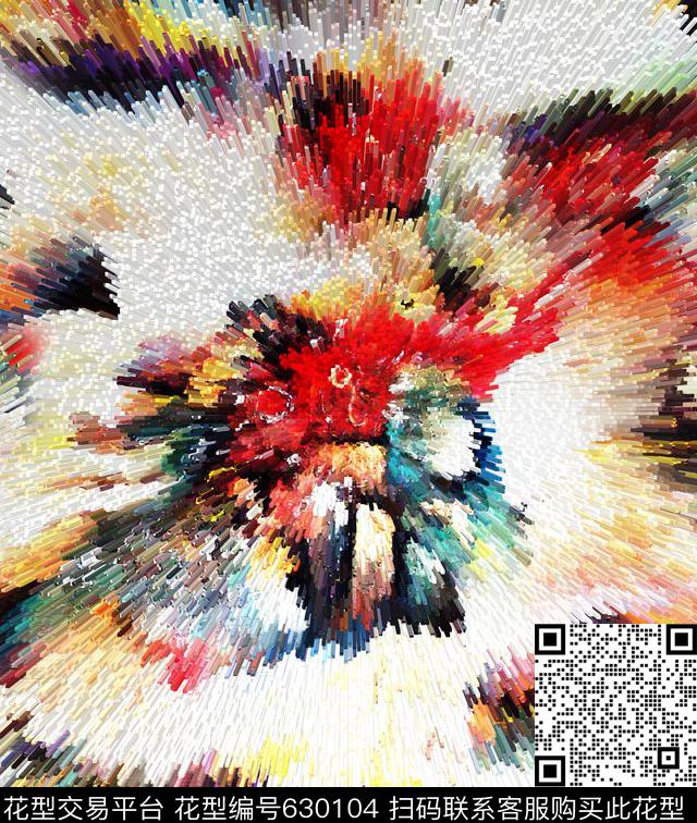 数码花大气抽象抽象几何数码印花华亿平台下载（图片编号: 630104） - 瓦栏（Walan）