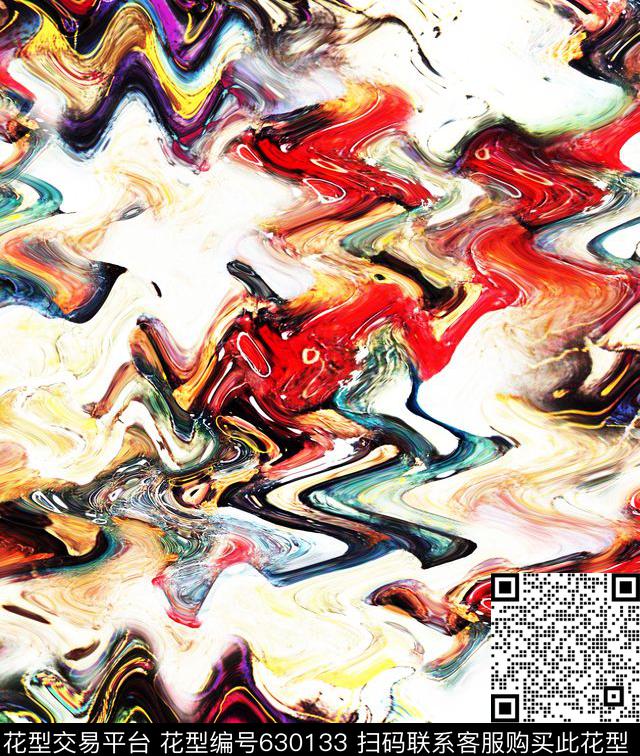数码花大气抽象抽象几何数码印花华亿平台下载（图片编号: 630133） - 瓦栏（Walan）