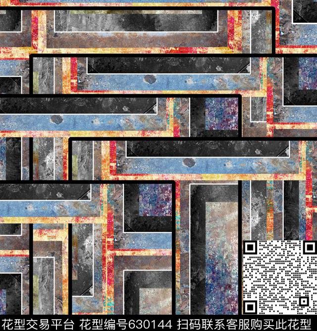 女装抽象装饰数码印花华亿平台下载（图片编号: 630144） - 瓦栏（Walan）