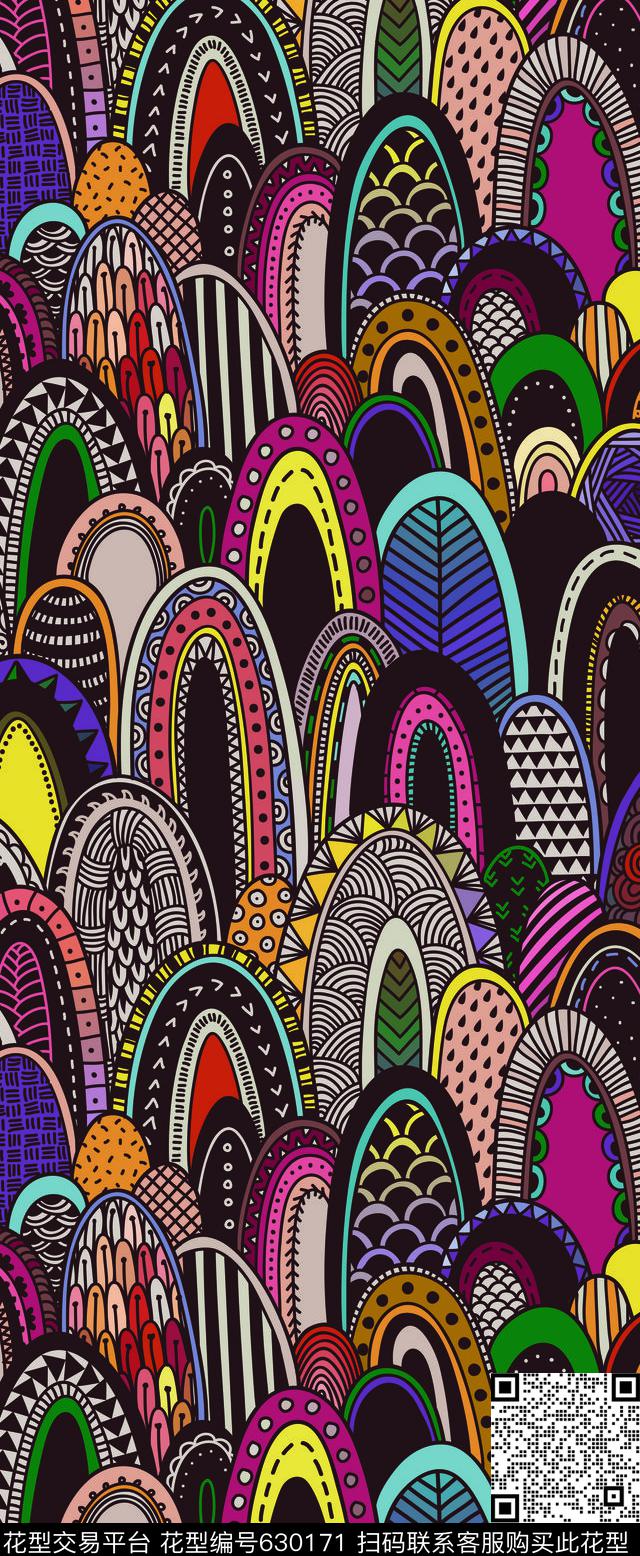 佩斯利几何花卉印花华亿平台下载（图片编号: 630171） - 瓦栏（Walan）