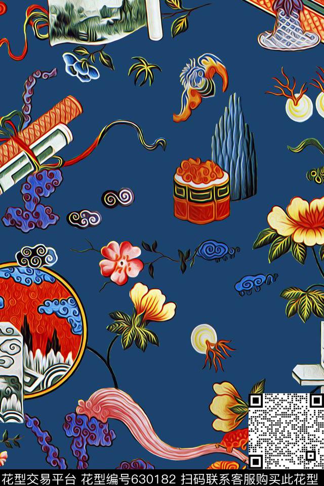 古典花纹民族风数码印花华亿平台下载（图片编号: 630182） - 瓦栏（Walan）