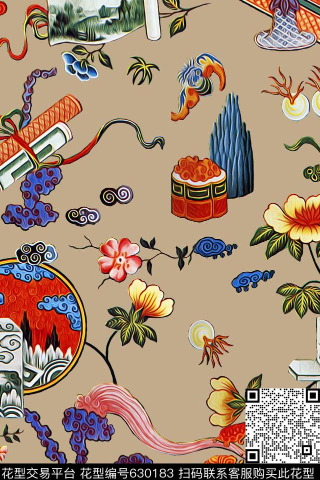 古典花纹民族风数码印花华亿平台下载（图片编号: 630183） - 瓦栏（Walan）