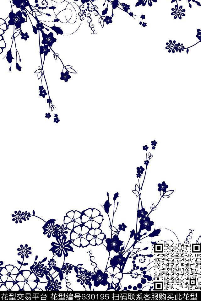 2017年手绘乱花定位裙边花华亿平台小碎花。旗袍华亿平台裤边花传统印花华亿平台下载（图片编号: 630195） - 瓦栏（Walan）