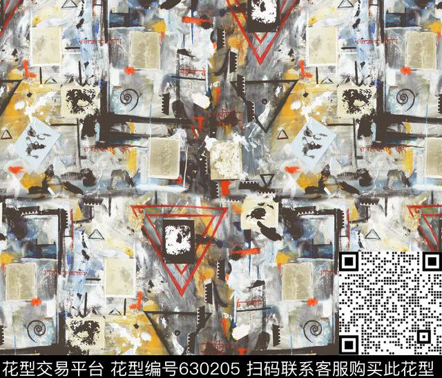 趣味拼接油画数码印花华亿平台下载（图片编号: 630205） - 瓦栏（Walan）