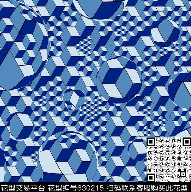 几何立体趣味传统印花华亿平台下载（图片编号: 630215） - 瓦栏（Walan）