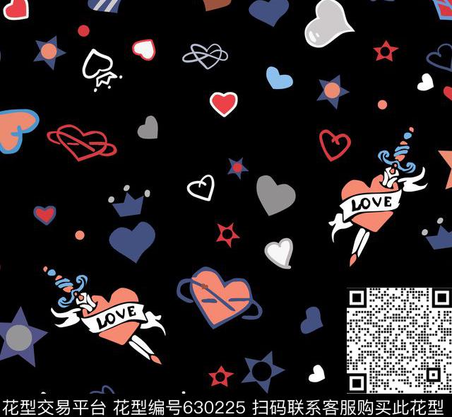 趣味休闲爱心传统印花华亿平台下载（图片编号: 630225） - 瓦栏（Walan）