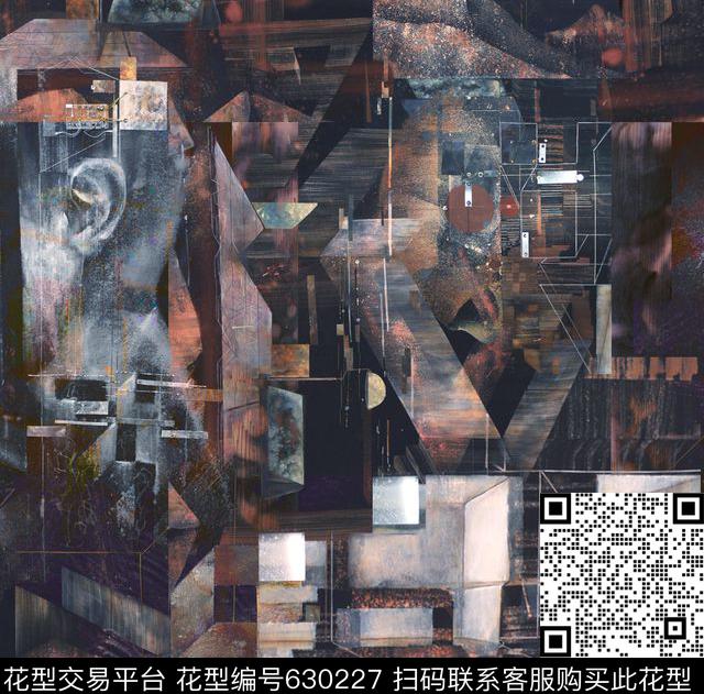 几何趣味立体数码印花华亿平台下载（图片编号: 630227） - 瓦栏（Walan）