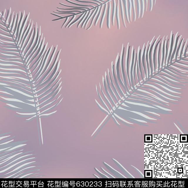 叶子渐变植物传统印花华亿平台下载（图片编号: 630233） - 瓦栏（Walan）