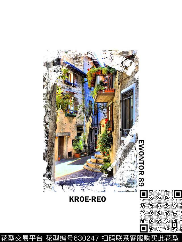 风景建筑男装T恤数码印花华亿平台下载（图片编号: 630247） - 瓦栏（Walan）