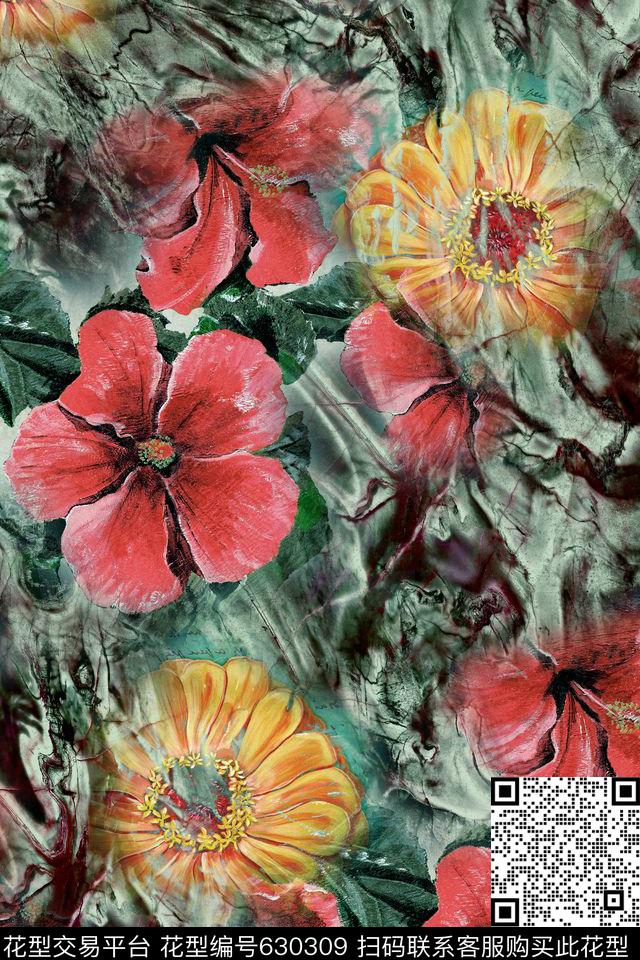 抽象拼接纹理数码印花华亿平台下载（图片编号: 630309） - 瓦栏（Walan）