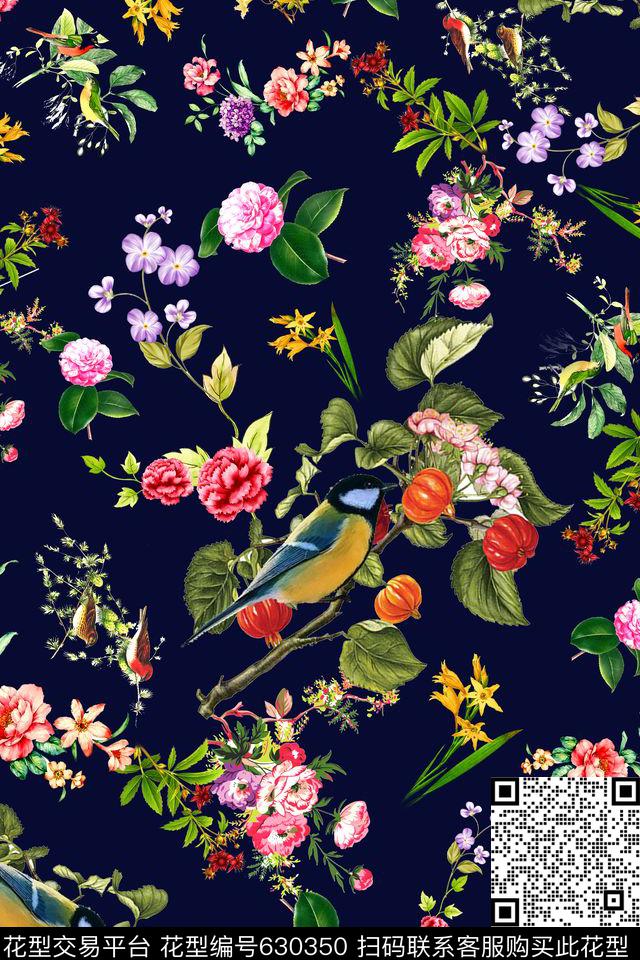 花鸟02数码印花华亿平台下载（图片编号: 630350） - 瓦栏（Walan）