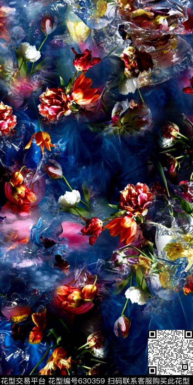 写实花卉植物风景复古数码印花华亿平台下载（图片编号: 630359） - 瓦栏（Walan）