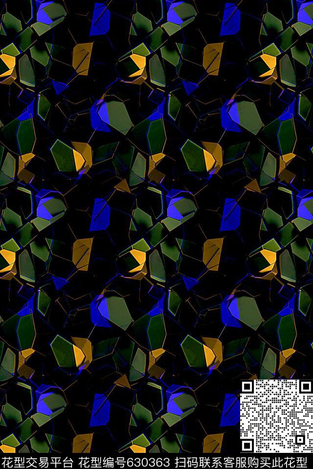 菱形小方块几何数码印花华亿平台下载（图片编号: 630363） - 瓦栏（Walan）