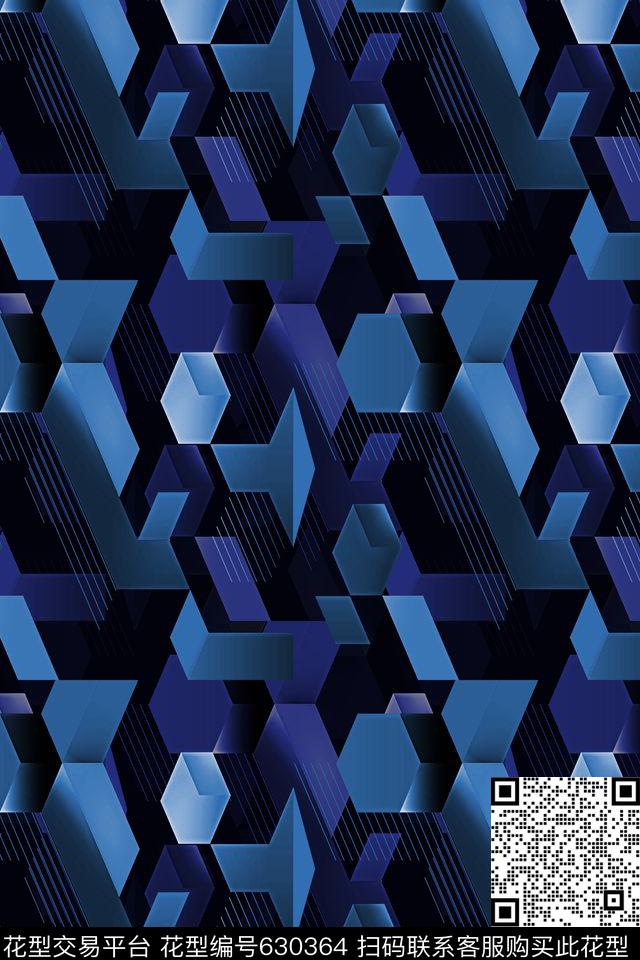 小方块菱形几何数码印花华亿平台下载（图片编号: 630364） - 瓦栏（Walan）
