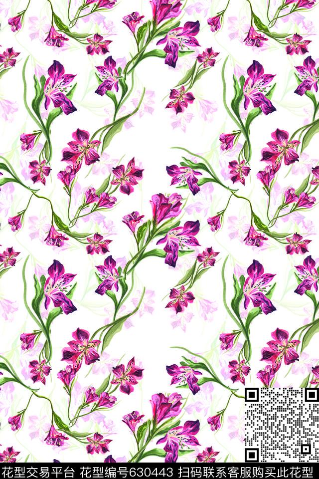 2017watercolorflowers数码印花华亿平台下载（图片编号: 630443） - 瓦栏（Walan）