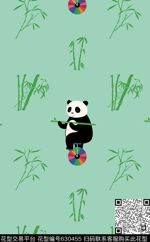熊猫动物插画数码印花华亿平台下载（图片编号: 630455） - 瓦栏（Walan）