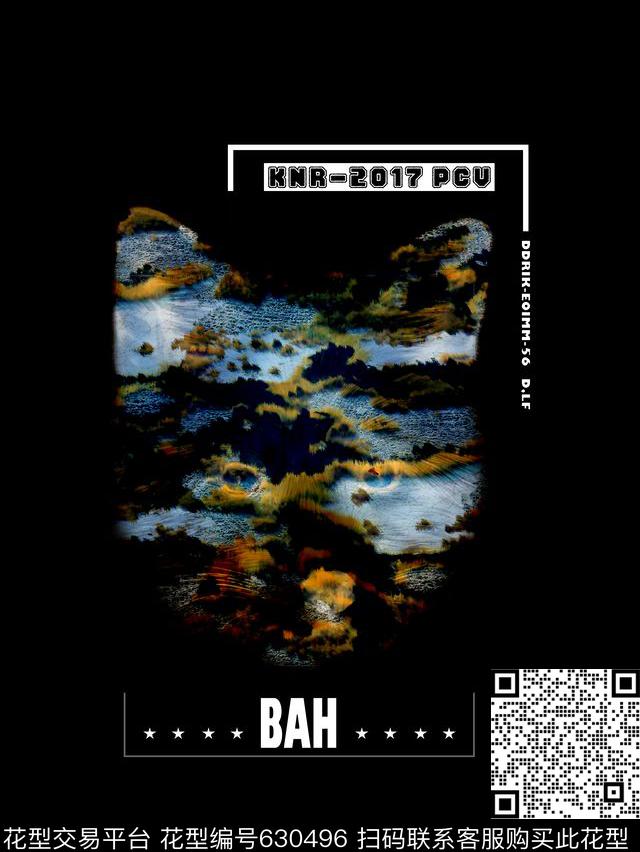 猫头山石纹理男装T恤数码印花华亿平台下载（图片编号: 630496） - 瓦栏（Walan）