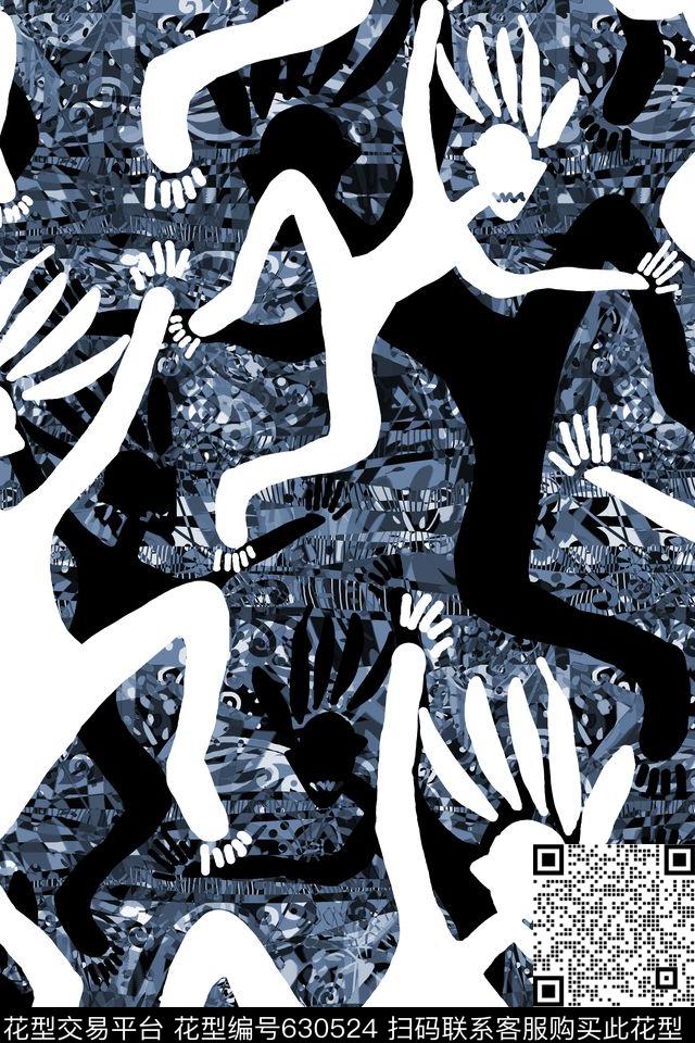 抽象创意狂野非洲舞蹈传统印花华亿平台下载（图片编号: 630524） - 瓦栏（Walan）