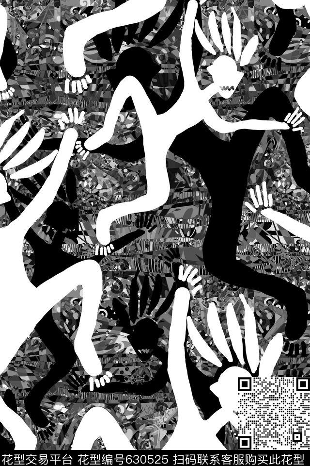 抽象创意狂野非洲舞蹈传统印花华亿平台下载（图片编号: 630525） - 瓦栏（Walan）