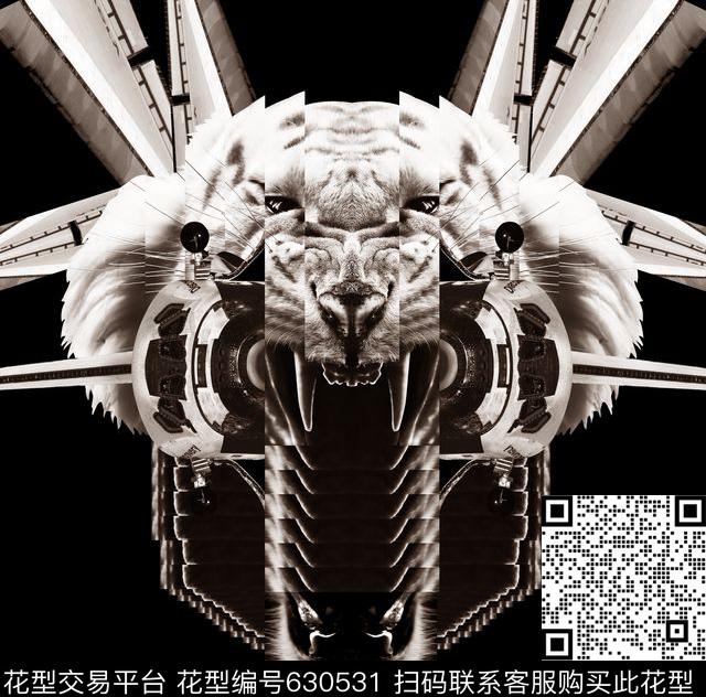 动物老虎大牌数码印花华亿平台下载（图片编号: 630531） - 瓦栏（Walan）