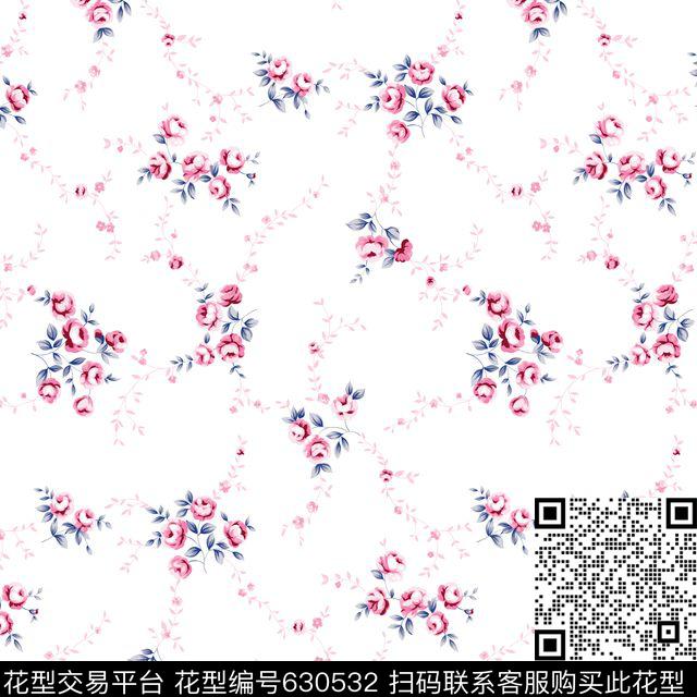 花卉小碎花花朵传统印花华亿平台下载（图片编号: 630532） - 瓦栏（Walan）