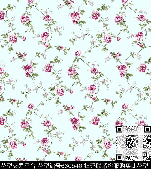 窗帘玫瑰小碎花传统印花华亿平台下载（图片编号: 630546） - 瓦栏（Walan）