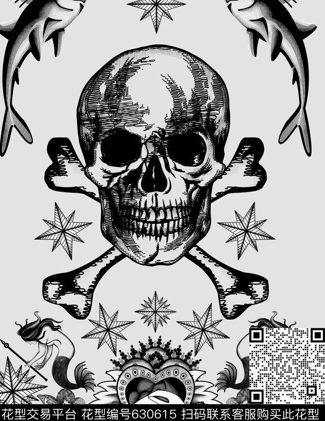 骷髅头时尚大牌传统印花华亿平台下载（图片编号: 630615） - 瓦栏（Walan）