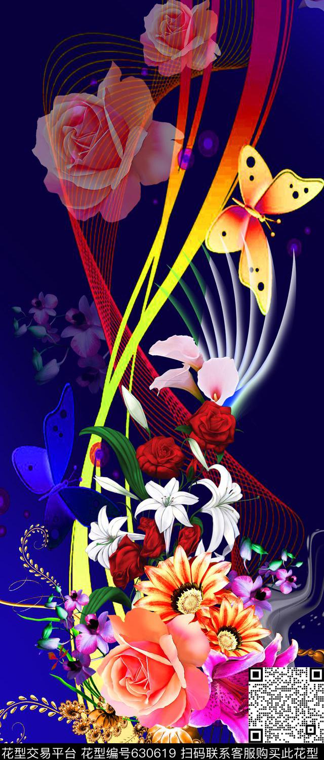 花朵花卉数码数码印花华亿平台下载（图片编号: 630619） - 瓦栏（Walan）