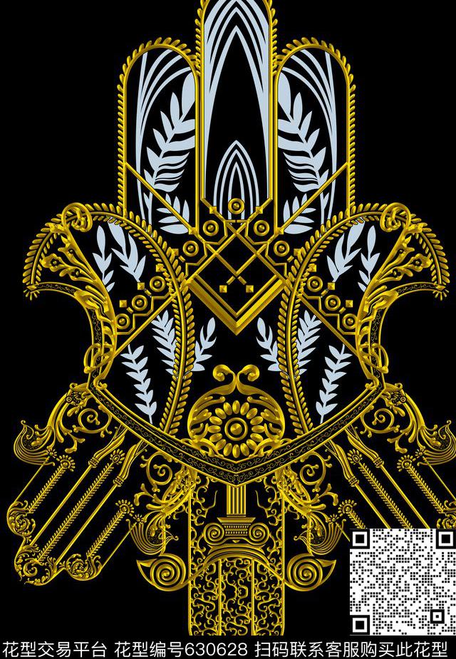 欧潮大牌时尚数码印花华亿平台下载（图片编号: 630628） - 瓦栏（Walan）