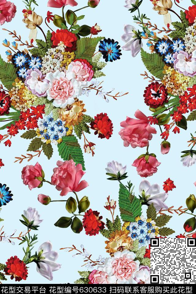 花卉立体花卉数码印花华亿平台下载（图片编号: 630633） - 瓦栏（Walan）