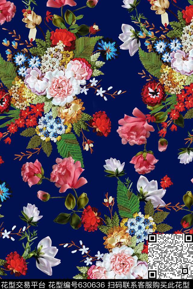 花卉立体花卉数码印花华亿平台下载（图片编号: 630636） - 瓦栏（Walan）