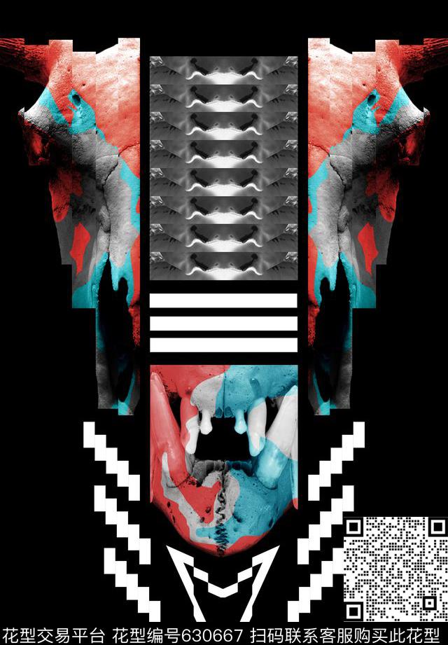 骷髅头欧潮大牌传统印花华亿平台下载（图片编号: 630667） - 瓦栏（Walan）