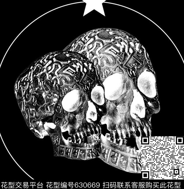 骷髅头欧潮大牌传统印花华亿平台下载（图片编号: 630669） - 瓦栏（Walan）