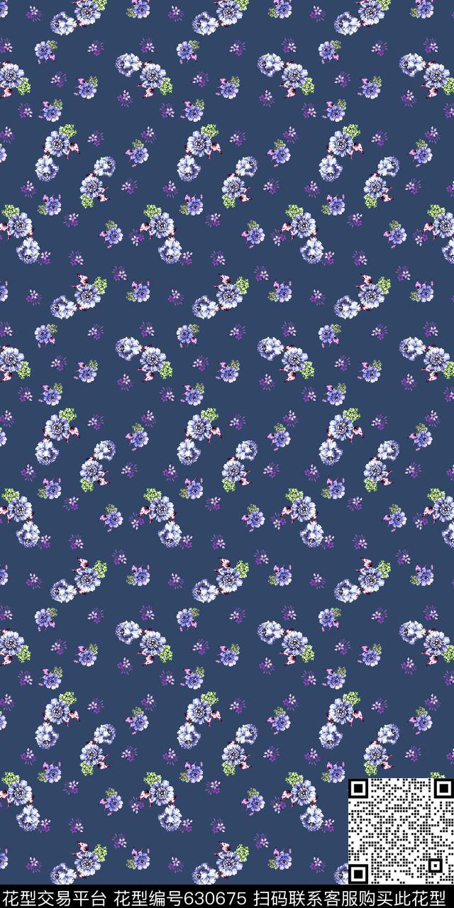流行时尚小碎花花卉数码印花华亿平台下载（图片编号: 630675） - 瓦栏（Walan）