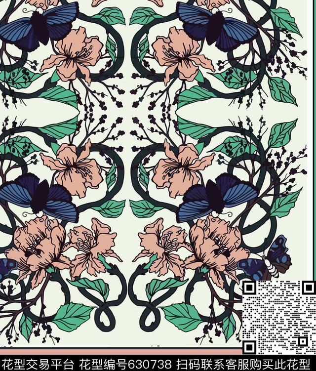 民族复古风女装花卉传统印花华亿平台下载（图片编号: 630738） - 瓦栏（Walan）