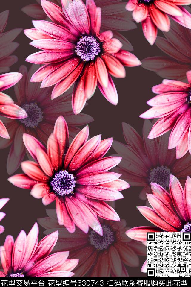 时尚潮流女装裙子服装花卉数码印花时尚流行设计抽象渐变花朵印花清爽柔和大牌高档印花数码印花华亿平台下载（图片编号: 630743） - 瓦栏（Walan）